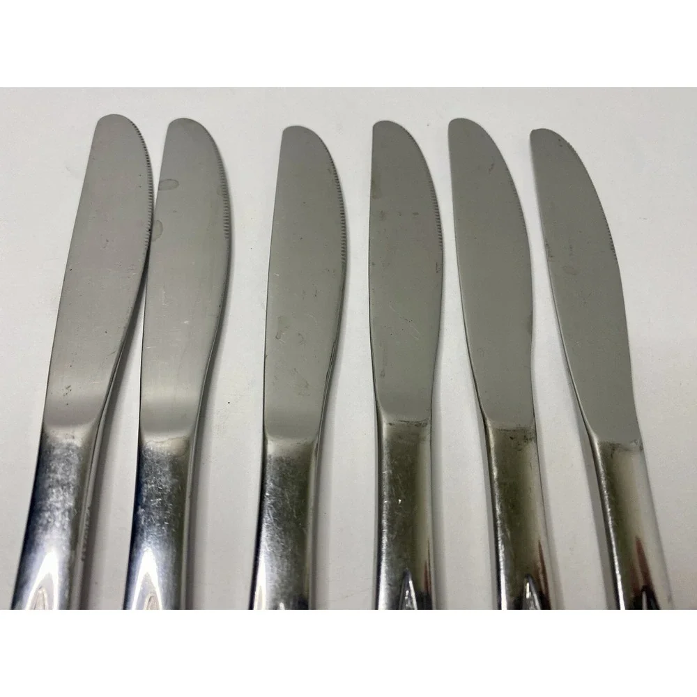 Stanley Roberts Granata Rose Dinner Knives Glossy Lot of 6 Replacements